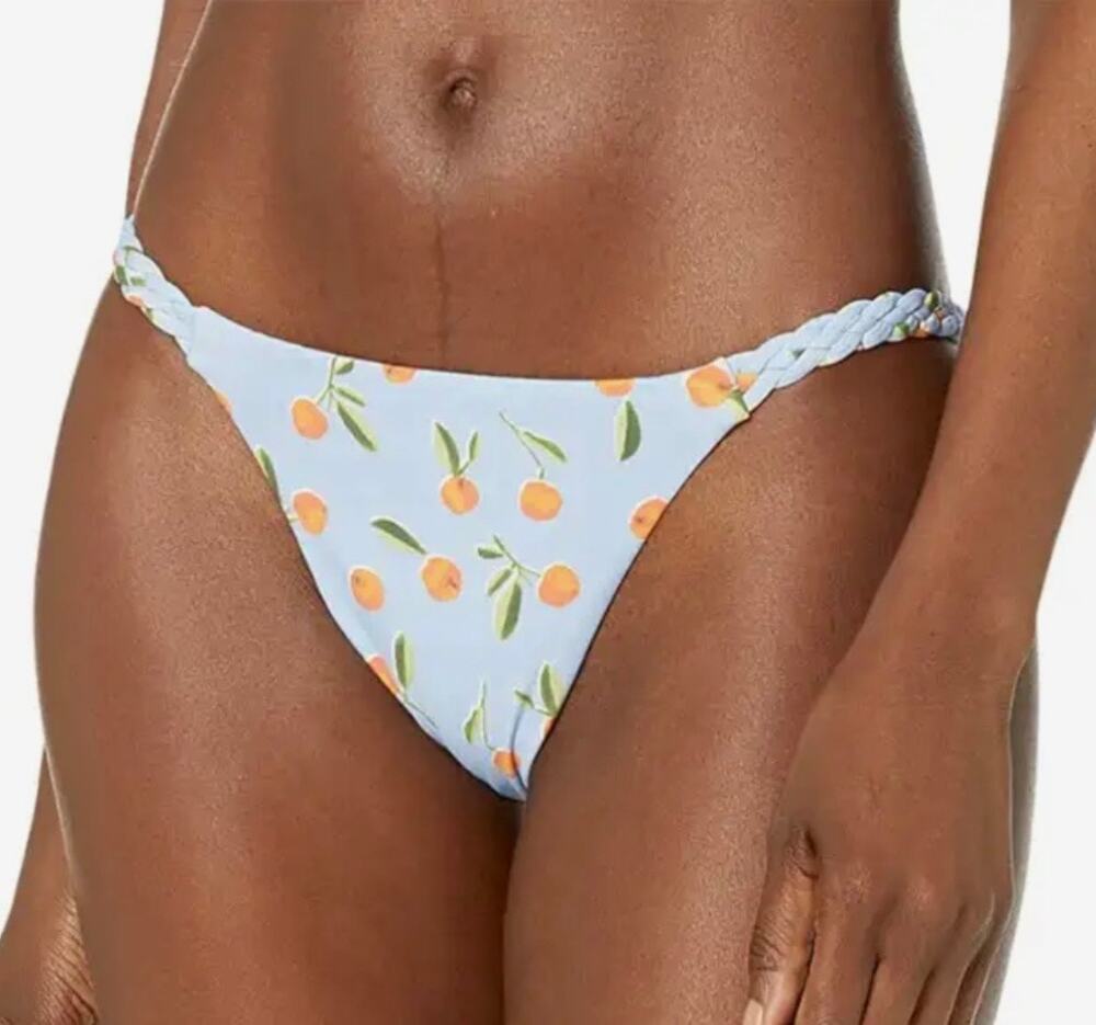 Seafolly Powder Blue Summer Crush Hipster Braided Detail Bikini Bottom 12 NWT